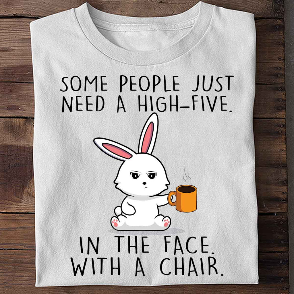High-Five Cute Bunny - Shirt Unisex