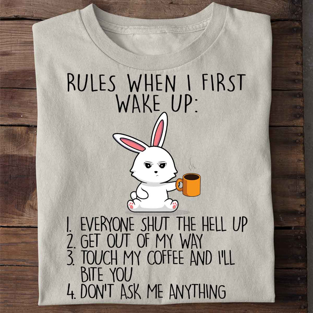 Wake Up Rules Cute Bunny - Shirt Unisex